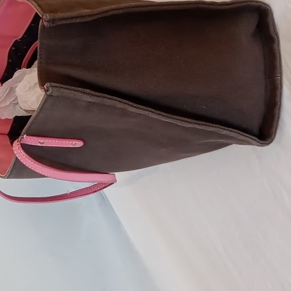 Kate spade brown/pink canvas shoulder tote - Picture 4 of 6